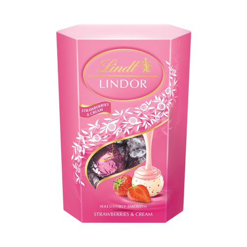 Lindt Lindor Strawberry and Cream Cornet 200g LINDSTRAW