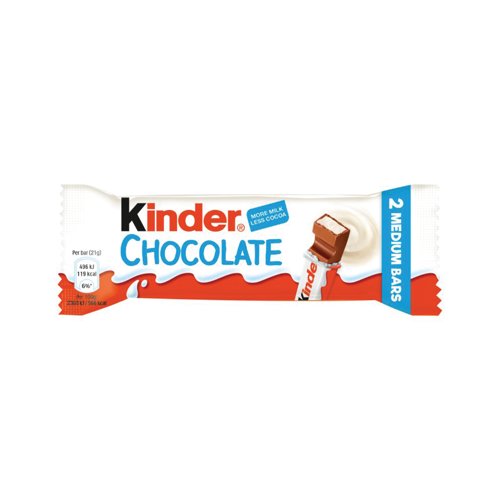 Kinder Chocolate Bar Medium x2 Pack of 24 125601