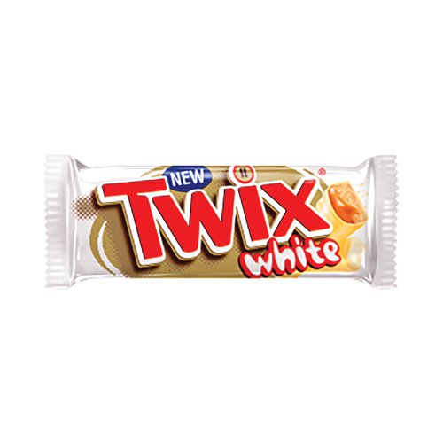 Mars Twix Caramel + White Chocolate Fingers Bar 46g (Pack of 20) 124804