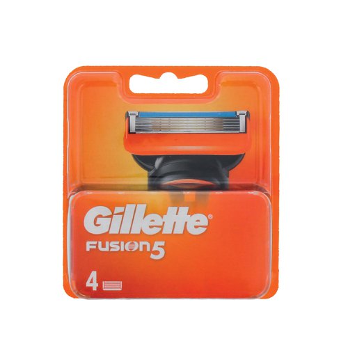 The Gillette Fusion5 men's razor blades feature 5 anti-friction blades for a close and long lasting shave. The blades are spaced closely together for incredible comfort with a precision trimmer on the back for hard-to-reach places and for styling facial hair. With lubrication for glide. Refill blades fit all Gillette Fusion5 razors. Provide up to 20 shaves per blade refill. Soft microfins gently stretch and smooth skin to prepare hairs for a close shave. 4 replacement heads per pack. Pack of 10.