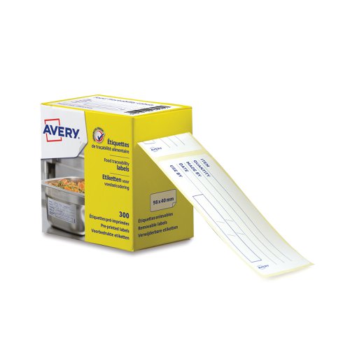 Avery Printed Food Traceability Labels 98x40mm (Pack of 300) ETIHACCP.UK