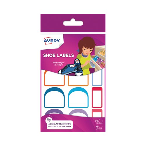Avery UK Shoe Labels 30x30/15x30mm White Pack of 24 CHAUS12