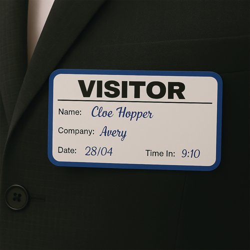 Avery Visitor Sign-In Book with 250 Paper Badges 4850S-THR.UK