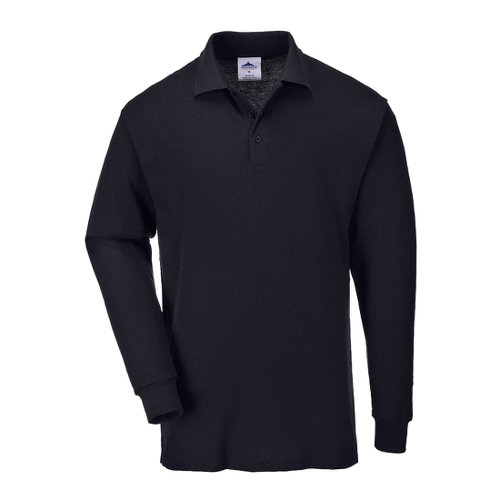 Portwest Genoa Long Sleeved Polo Shirt L Blk