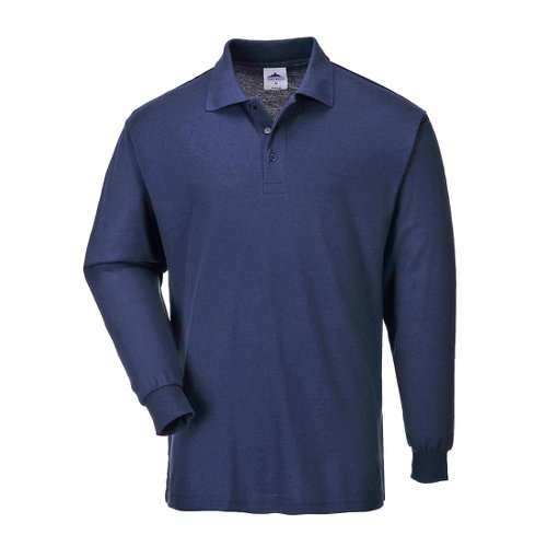 Portwest Genoa Long Sleeved Polo Shirt S Navy