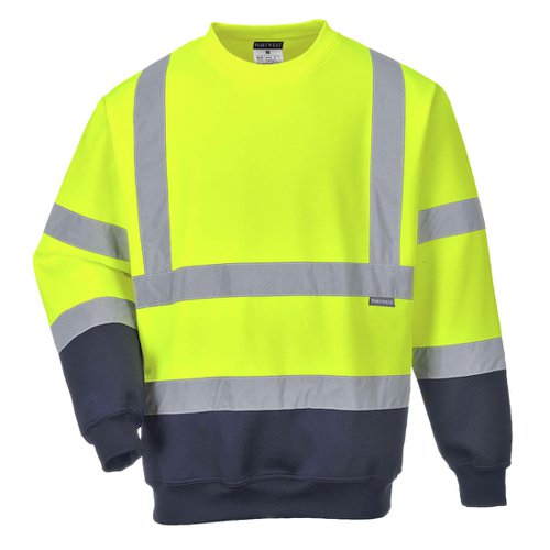 Portwest Hi Vis Contrast Sweatshirt 3XL Yellow/Navy