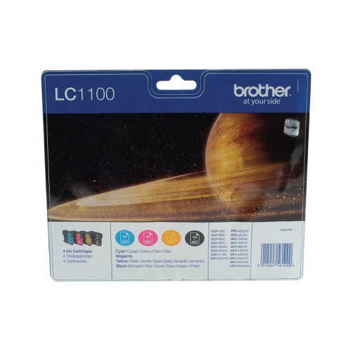 Brother LC1100 Inkjet Cartridges CMYK Multipack LC1100VALBP