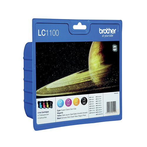 Brother LC1100 Inkjet Cartridges CMYK Multipack LC1100VALBP