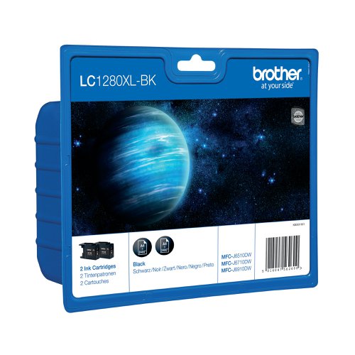 Brother LC1280XLBK Inkjet Cartridge HY Black Twinpack LC1280XLBKBP2