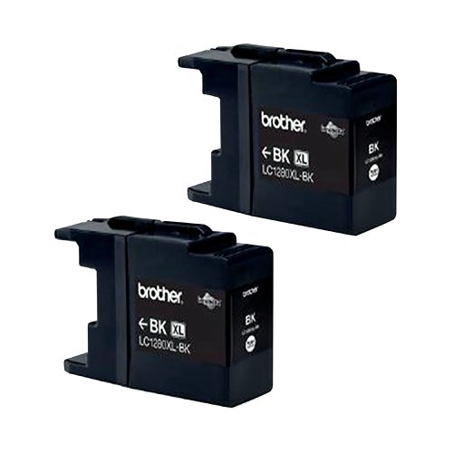 Brother LC1280XLBK Inkjet Cartridge HY Black Twinpack LC1280XLBKBP2