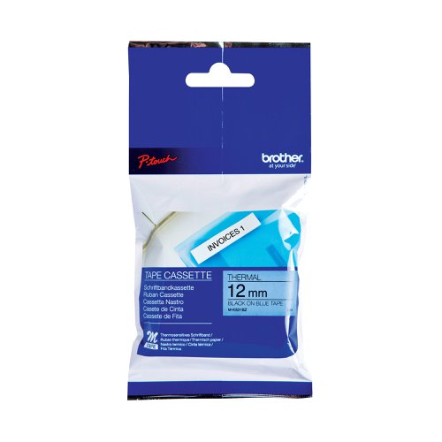 Brother P-Touch Tape Cassette 12mm Black on Blue Non Metallic Tape Blister Pack MK531BZ