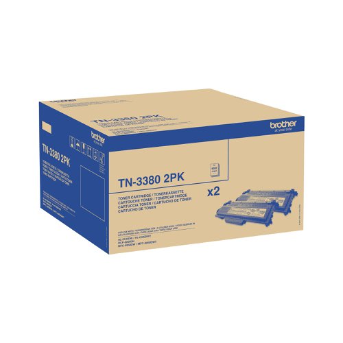 Brother TN-3380TWIN Toner Cartridge HY Black Twinpack TN3380TWIN