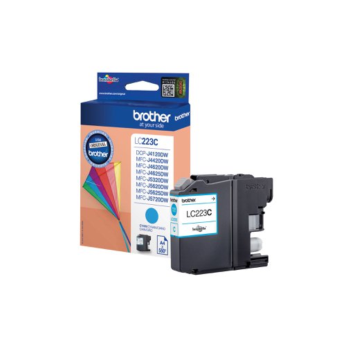 Brother LC223C Cyan Inkjet Cartridge LC-223C 550 Page Yield