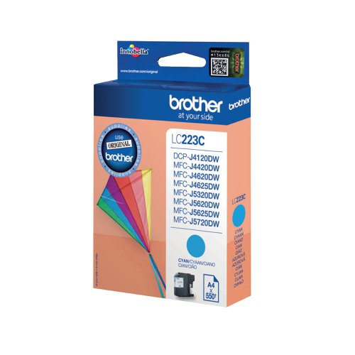 Brother LC223C Cyan Inkjet Cartridge LC-223C 550 Page Yield