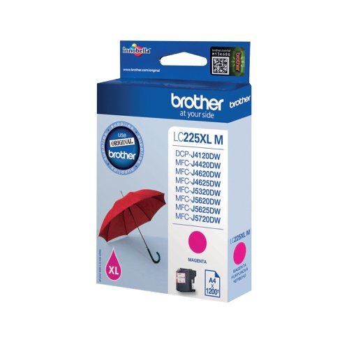 Brother LC225XLM Inkjet Cartridge High Yield Magenta LC225XLM