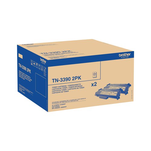 Brother TN-3390TWIN Toner Cartridge SHY Black Twinpack TN3390TWIN