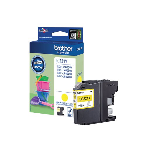 Brother LC221Y Inkjet Cartridge Yellow LC221Y