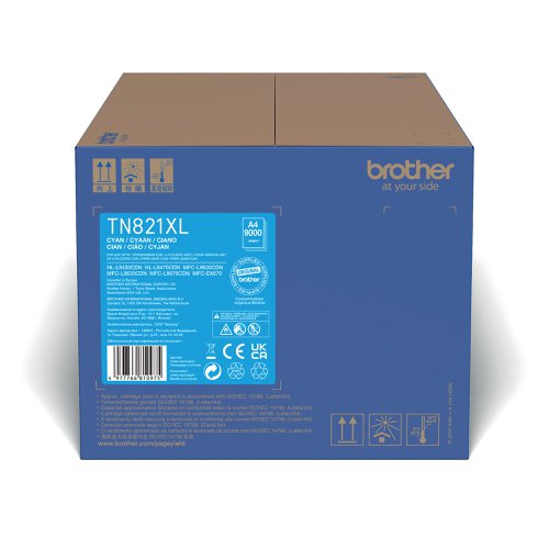 Brother TN-821XLC Toner Cartridge High Yield Cyan TN821XLC