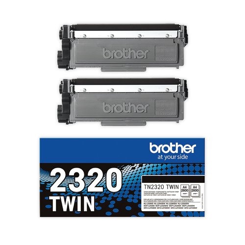 Brother TN-2320TWIN Toner Cartridge Twin Pack High Yield Black TN2320TWIN