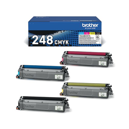 Brother TN-248 Toner Cartridges Value Pack CMYK Multipack TN248XLBK