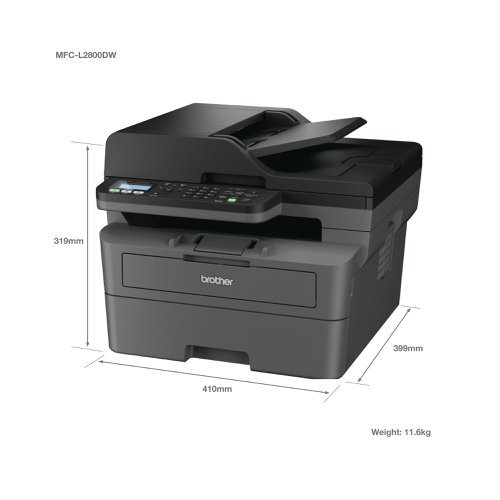 Brother MFC-L2800DW A4 4-in-1 Wireless Mono Laser Printer MFCL2800DWZU1