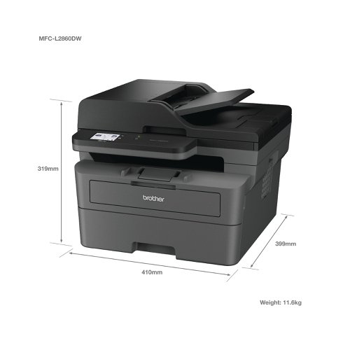 Brother MFC-L2860DW A4 4-in-1 Wireless Mono Laser Printer MFCL2860DWZU1