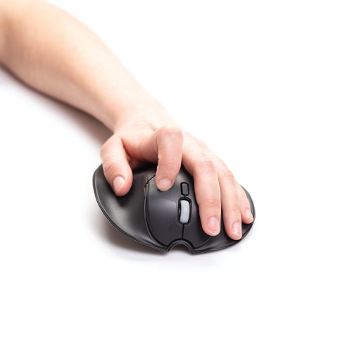 BAK67653 | The HandshoeMouse Shift Mouse is a lightly slanted palm and finger supporting computer mouse that requires the least muscle activity in the hand. The ambidextrous Shift mouse can be easily switched from left to right, so that you can use the mouse with both hands alternating. With Bluetooth connectivity you can use the wireless mouse easily. The HandshoeMouse Shift will reduce the muscle activity in your hand and fingers allowing you to work more comfortably and ergonomically.