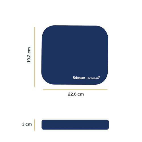 Fellowes Mouse Pad Microban Antibacterial Protection Navy 5933805