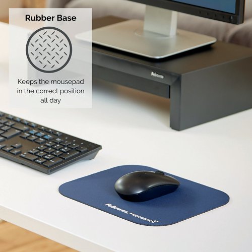 Fellowes Mousepad with Microban Antibacterial Protection Blue 5933805