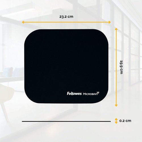 Fellowes Microban Antibacterial Mouse Mat Black 5933905 | Fellowes