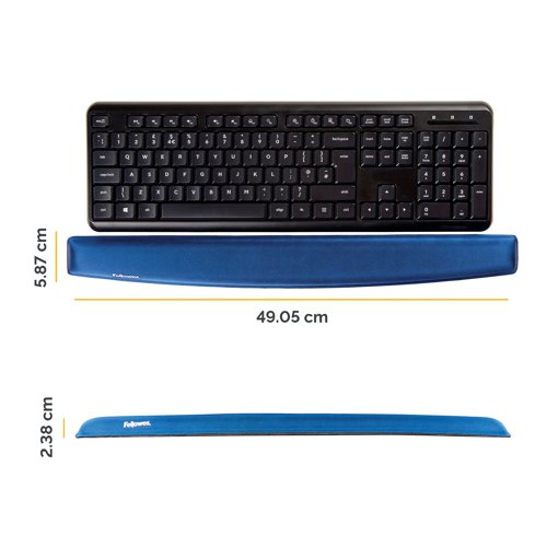 Fellowes Memory Foam Keyboard Wrist Support Sapphire Blue 9178401