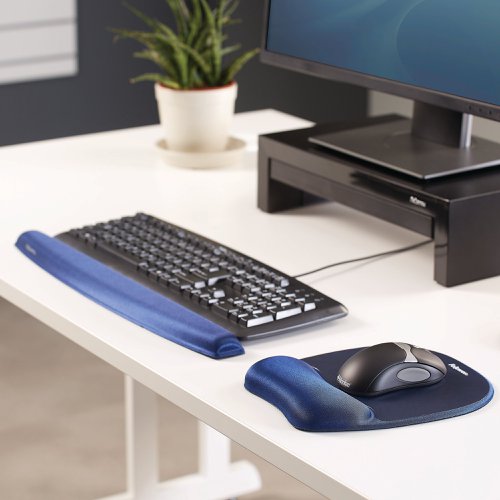 Fellowes Memory Foam Keyboard Wrist Support Sapphire Blue 9178401 | Fellowes