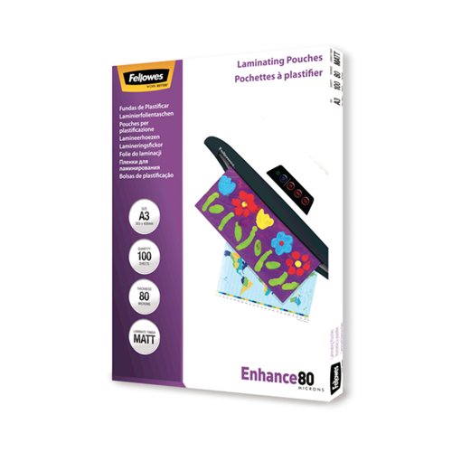Fellowes Laminating Pouch A3 80 Micron Matt Pack of 100 5452003
