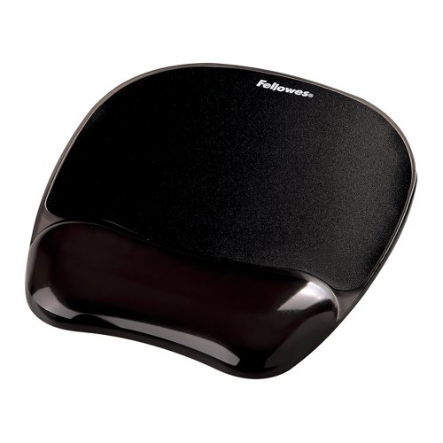 Fellowes Crystal Gel Mouse Pad And Wristrest Black 9112101