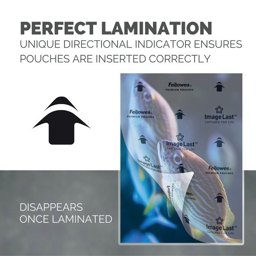 Fellowes Laminating Pouch A4 160 Micron Total Thickness Gloss (Pack of 100) 5306101