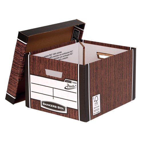 Bankers Box Premium Classic Box Wood Grain (Pack of 5) 7250513