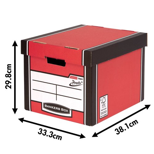 Bankers Box Premium Tall Box Red (Pack of 5) 7260706 Storage Boxes BB57831