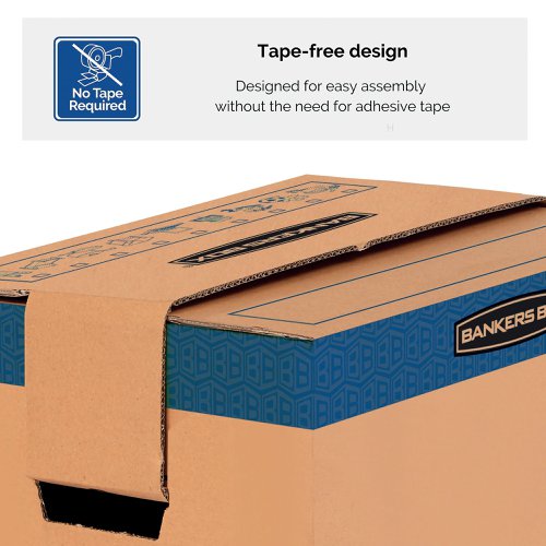 Fellowes Bankers SmoothMove Prime Box 127L XL Brown/Blue (Pack of 5) 6205401