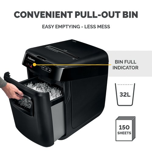 Fellowes AutoMax 150C Cross-Cut Shredder 4680201 Department & Office Shredders BB68375