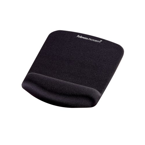 Fellowes Plush Touch Mousepad Wrist Support Black 9252003