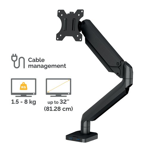 Fellowes Platinum Series Single Monitor Arm 8043301 | Fellowes