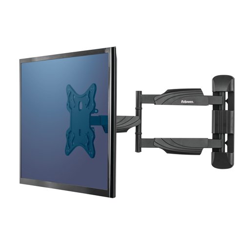 Ideal for meeting rooms and reception areas, this Fellowes Full Motion TV Wall Mount will hold a TV or monitor up to 55", freeing up floor space. It provides flexibility and greater productivity and, when not in use, it tucks neatly against the wall.