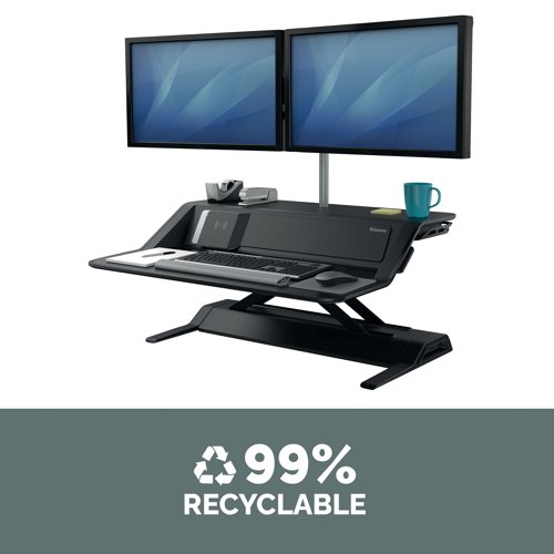 Fellowes Lotus DX Sit/Stand Workstation Black 8081001