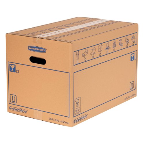 Bankers Box SmoothMove Standard Moving Box 350x350x550mm (Pack of 10) 6207301 | Fellowes