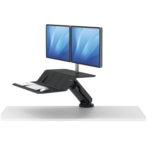 Fellowes Lotus RT Sit/Stand Workstation Dual Screen Black 8081601