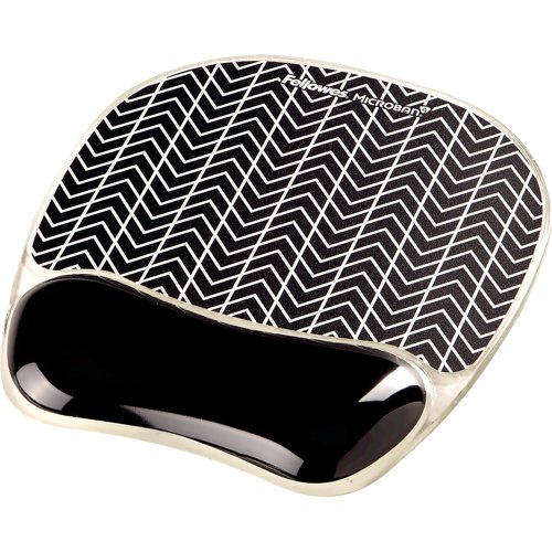 Fellowes Photo Gel Mouse Mat with Wrist Support Chevron Design 9653401 | Fellowes