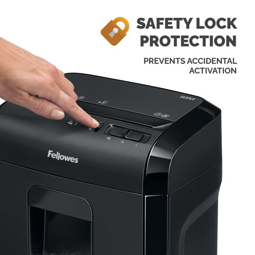 For secure disposal of sheets and documents, the Fellowes 10M Micro-Cut Shredder has got you covered. With the ability to shred to shred 10 sheets of paper into 2x12mm particles for a security level of P-5. The 10M is capable of nonstop shredding for up to 10 minutes and can handle staples and credit cards with ease. Avoid accidental activation thanks to the inbuilt Safety Lock, and a 19 litre pull out bin allows for easy disposal of wastepaper shredding.