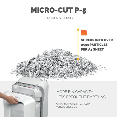 Fellowes Powershred LX201 Micro-Cut Shredder White 5160101 Department & Office Shredders BB75158