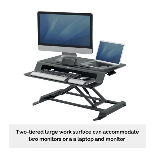 Fellowes Lotus LT Sit-Stand Workstation Black 8215001 | Fellowes