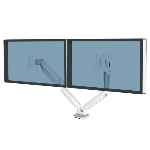 Fellowes Platinum Series Dual Monitor Arm White 8056301 | Fellowes